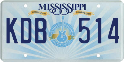 MS license plate KDB514