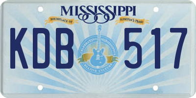 MS license plate KDB517
