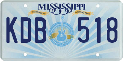 MS license plate KDB518