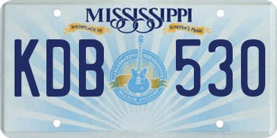 MS license plate KDB530