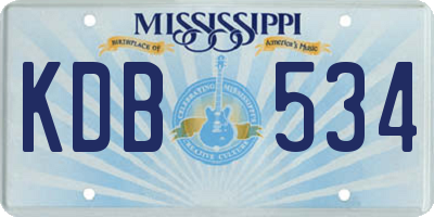 MS license plate KDB534