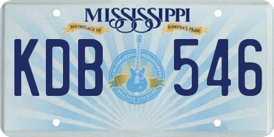 MS license plate KDB546