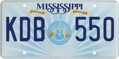 MS license plate KDB550