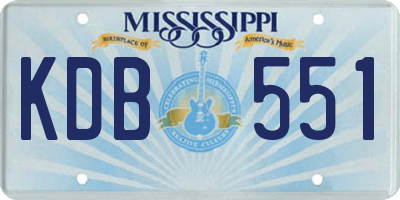 MS license plate KDB551