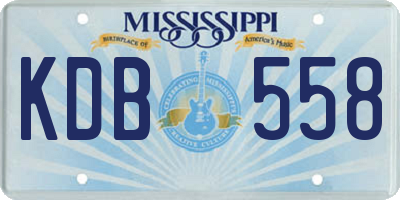 MS license plate KDB558
