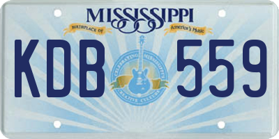 MS license plate KDB559