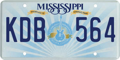 MS license plate KDB564