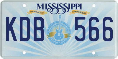MS license plate KDB566
