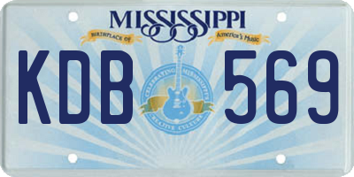 MS license plate KDB569