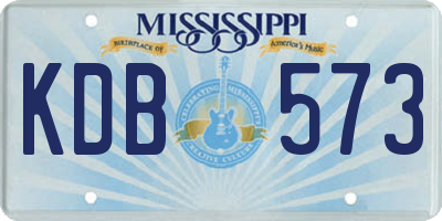 MS license plate KDB573