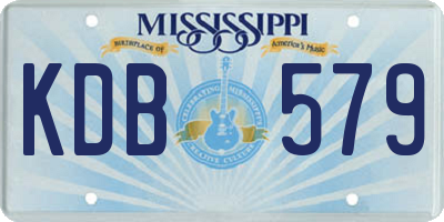 MS license plate KDB579