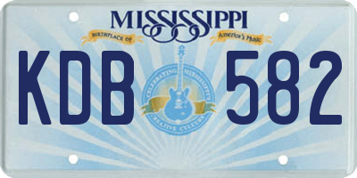MS license plate KDB582