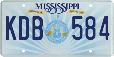 MS license plate KDB584