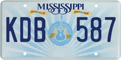MS license plate KDB587