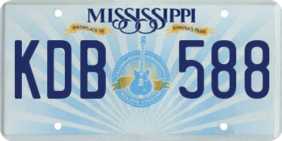 MS license plate KDB588