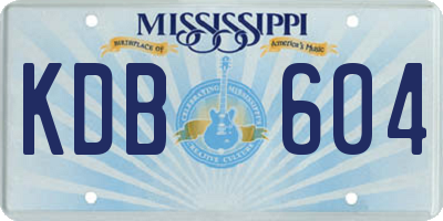 MS license plate KDB604
