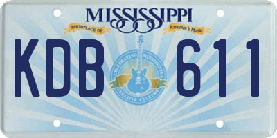 MS license plate KDB611