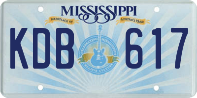 MS license plate KDB617