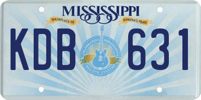 MS license plate KDB631