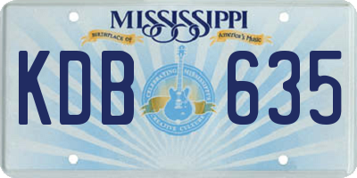 MS license plate KDB635
