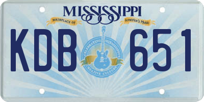 MS license plate KDB651