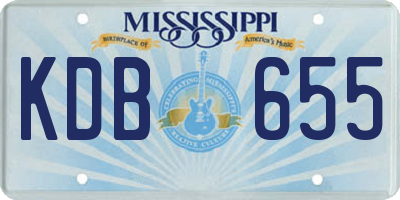 MS license plate KDB655