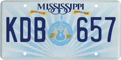 MS license plate KDB657