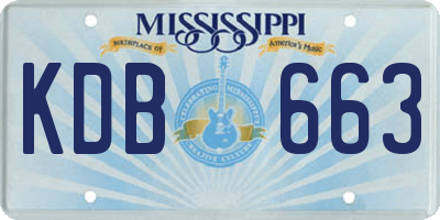MS license plate KDB663