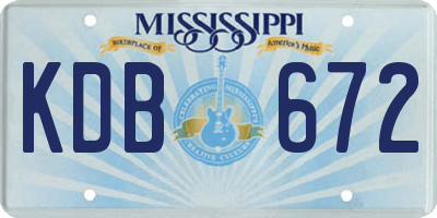 MS license plate KDB672
