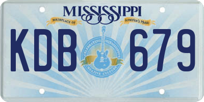 MS license plate KDB679