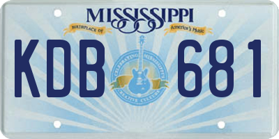 MS license plate KDB681