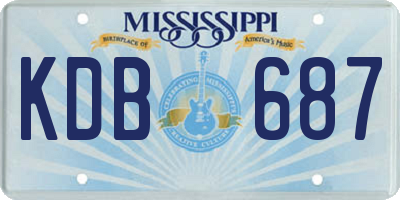 MS license plate KDB687