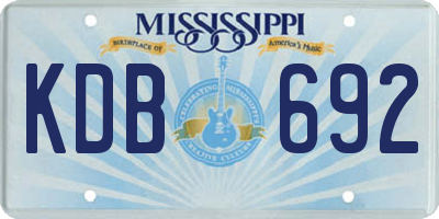 MS license plate KDB692
