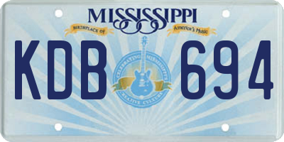 MS license plate KDB694