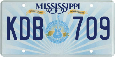 MS license plate KDB709