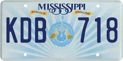 MS license plate KDB718