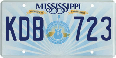 MS license plate KDB723