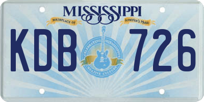 MS license plate KDB726