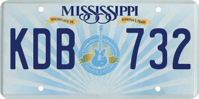 MS license plate KDB732