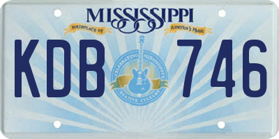 MS license plate KDB746