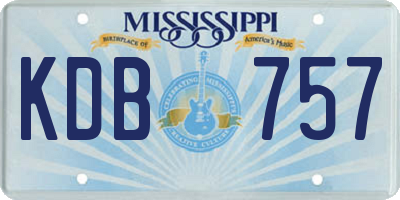 MS license plate KDB757
