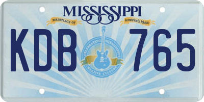 MS license plate KDB765