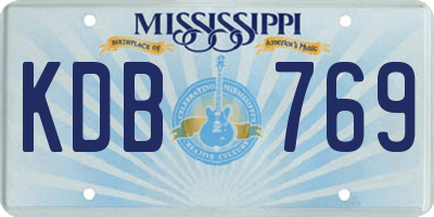 MS license plate KDB769