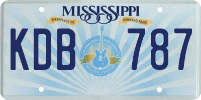 MS license plate KDB787