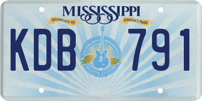 MS license plate KDB791