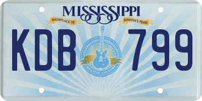 MS license plate KDB799
