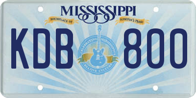 MS license plate KDB800