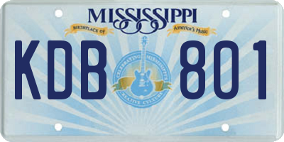 MS license plate KDB801