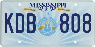 MS license plate KDB808