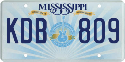 MS license plate KDB809